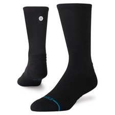 NEW Stance FreshTek Performance Solid Athletic Crew Black Socks Small