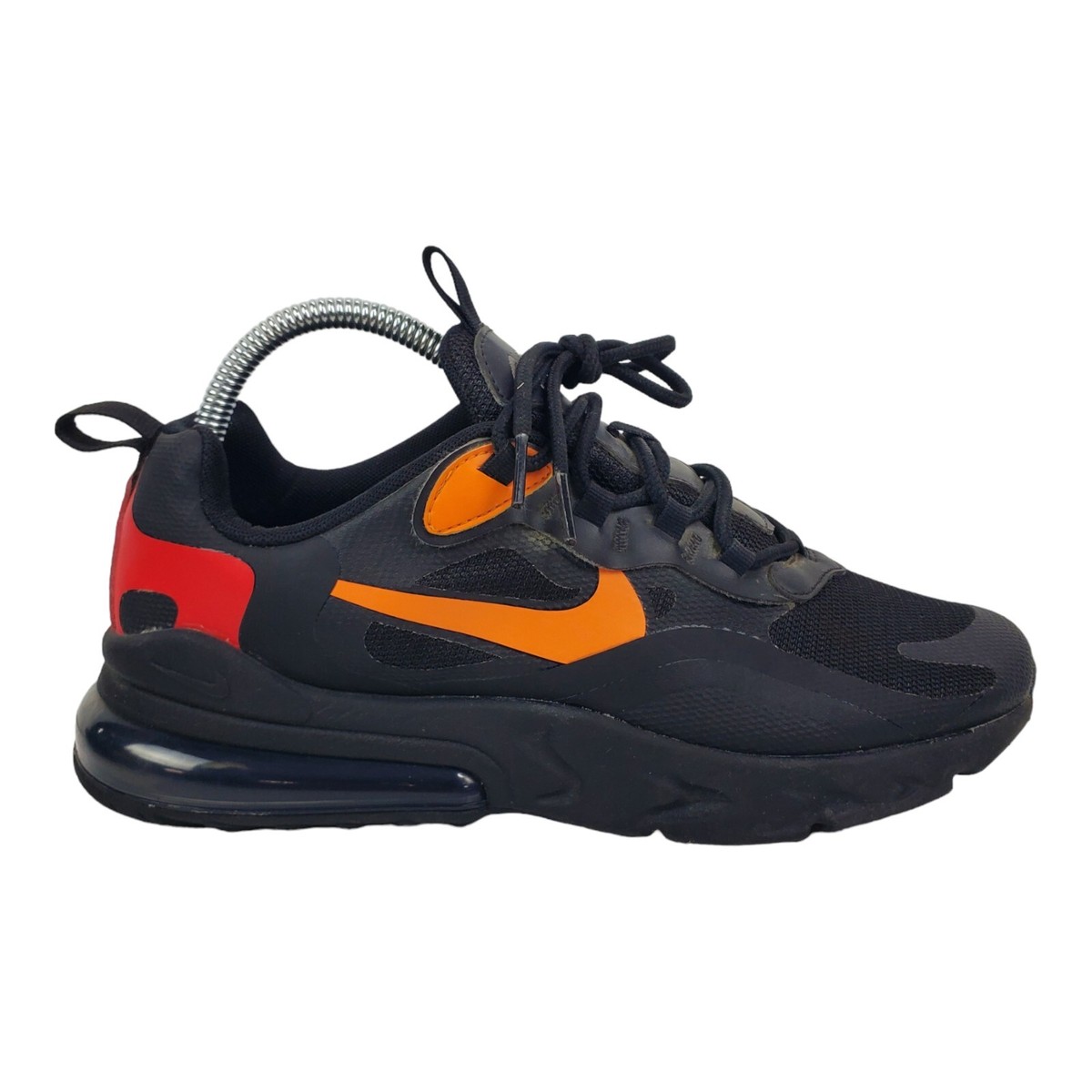 Size 7 (GS) - Nike Air Max 270 React Low Black Magma Orange for