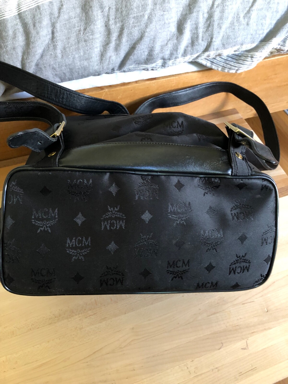 MCM BLACK NYLON BACKPACK BAG CARRY ALL VINTAGE Jacqu… Gem