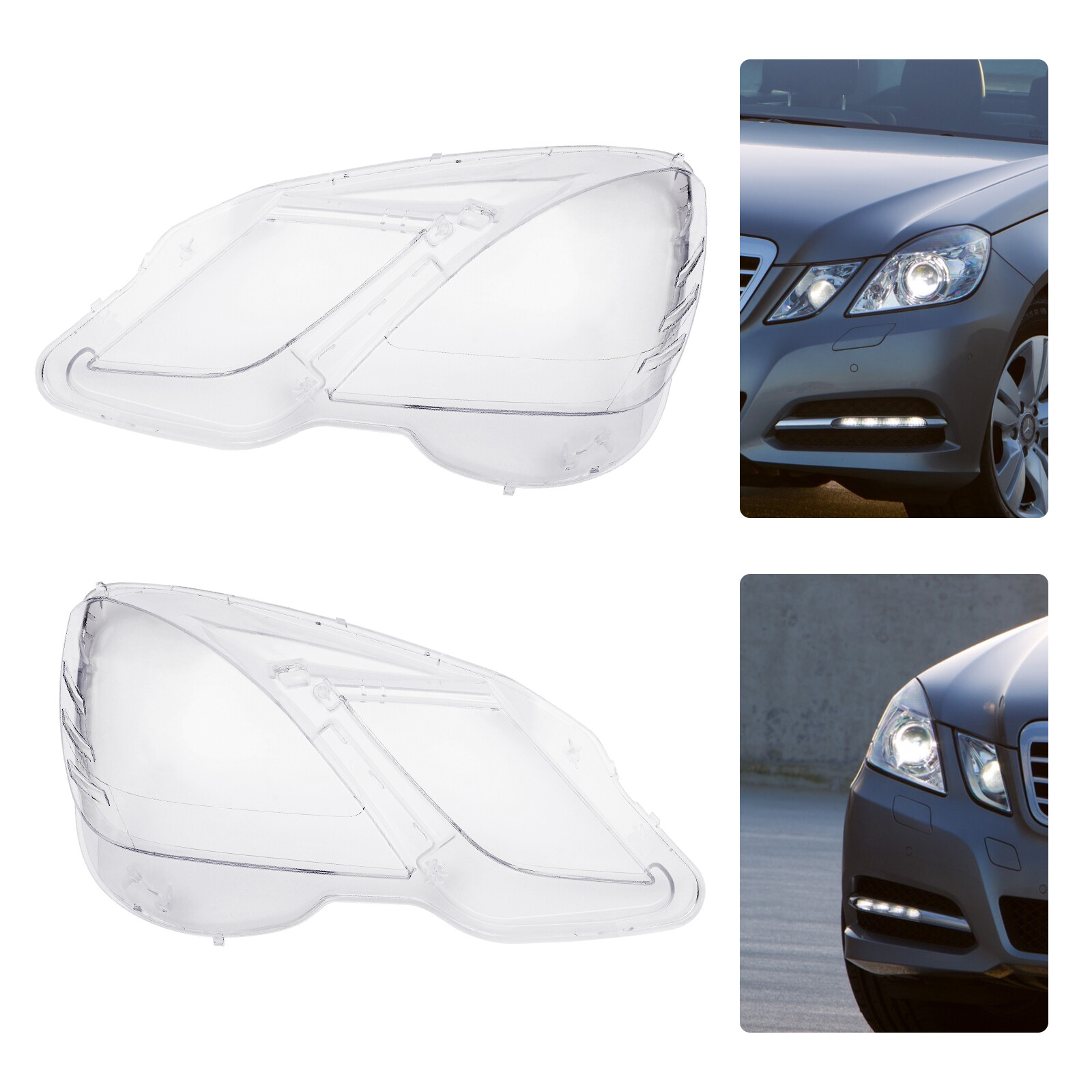 Headlight Lens Cover Lampshade For 2009-2013 Mercedes-Benz W212 E350 E500 E63
