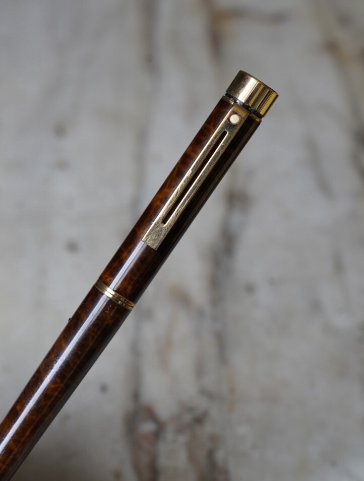Stylo Plume Sheaffer Targa Laque Thuya Ronce - Plume En Or 18 Carats, Modèle Rare Et élégant