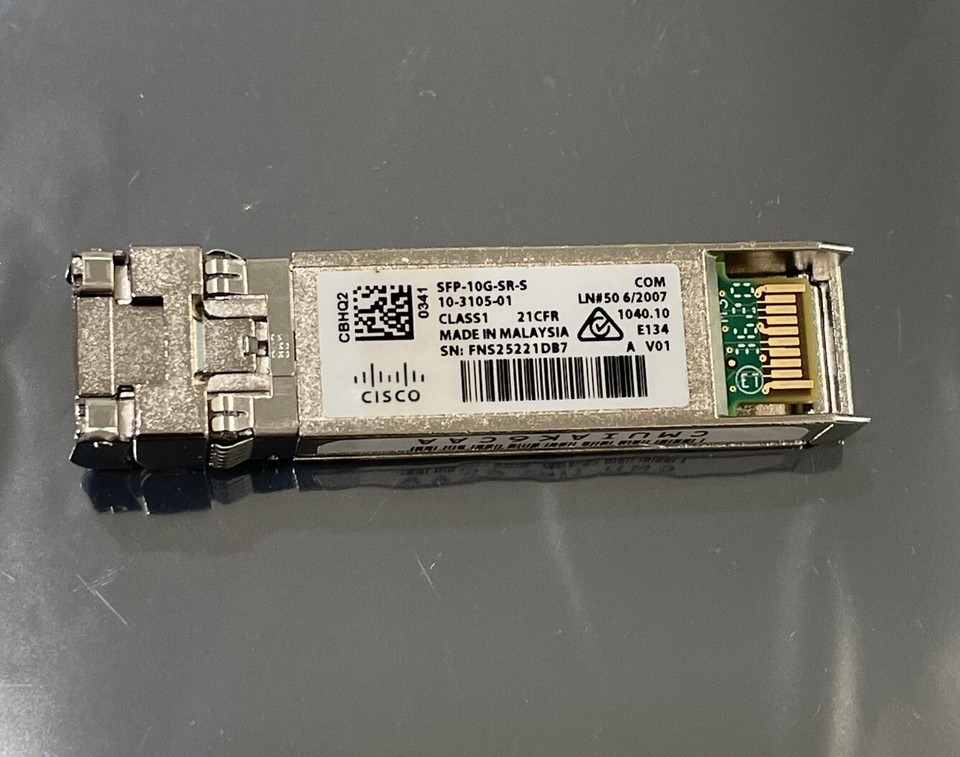 Modulo Ottico Cisco SFP-10G-SR-S 10GBASE-SR Usato - Testato E Quasi Nuovo!