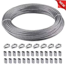 1/8,7x7 100FT Stainless Steel Cable Wire Rope Aircraft Cable Railing Decking set