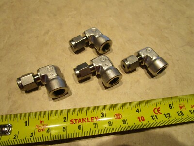LOT OF 4 Swagelok SS-200-8-2, 316SS Elbow 1/8'' Tube x 1/8'' FNPT  
