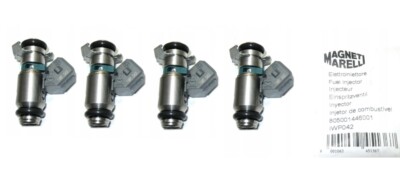 Set di 4 iniettori benzina, iniettore carburante, valvola iniettore compatibile con Renault Clio compatibile con Kangoo Twingo 1.2 16V IWP099, 805001388502