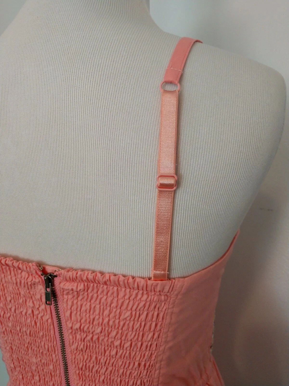 UNDERCOVER DONNA tg 4 VICTORIA'S SECRET PRENDISOLE impreziosito ROSA CORALLO FUMÈ BELLISSIMO