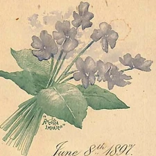 1897 String Bound Diploma & Program / Booklet 4pp. (Likely Ogontz School)