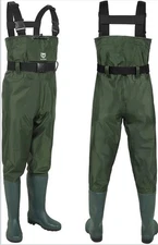 TIDEWE Bootfoot Chest Wader, 2-Ply Nylon/PVC Waterproof Fishing & Hunting Waders