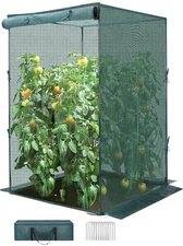 Growneer Crop Cage 4' X 4' Plant Protection Tent 2 Zippered Doors 12 Steel Frame