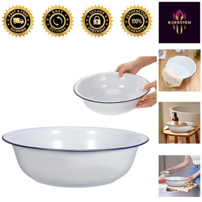 Vintage Enamel Foot Bath Basin - 30cm Chic Soak Tub for Home Spa Elegance