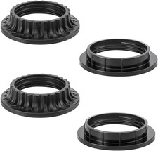 E26 Lamp Shade Rings 4 Pack Socket Collar Rings 34mm 39mm Black Threaded Shade A