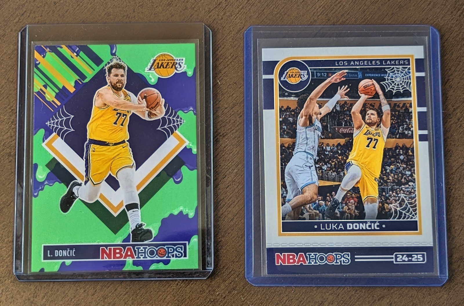 Luka Doncic 2024 Haunted Hoops Slime Tribute #281 #134 2 Card Lot L.A. Lakers 