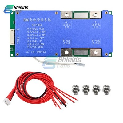 4S 14.6V / 8S 24V 100A BMS LiFePO4 Battery Balance Charge Protection Board