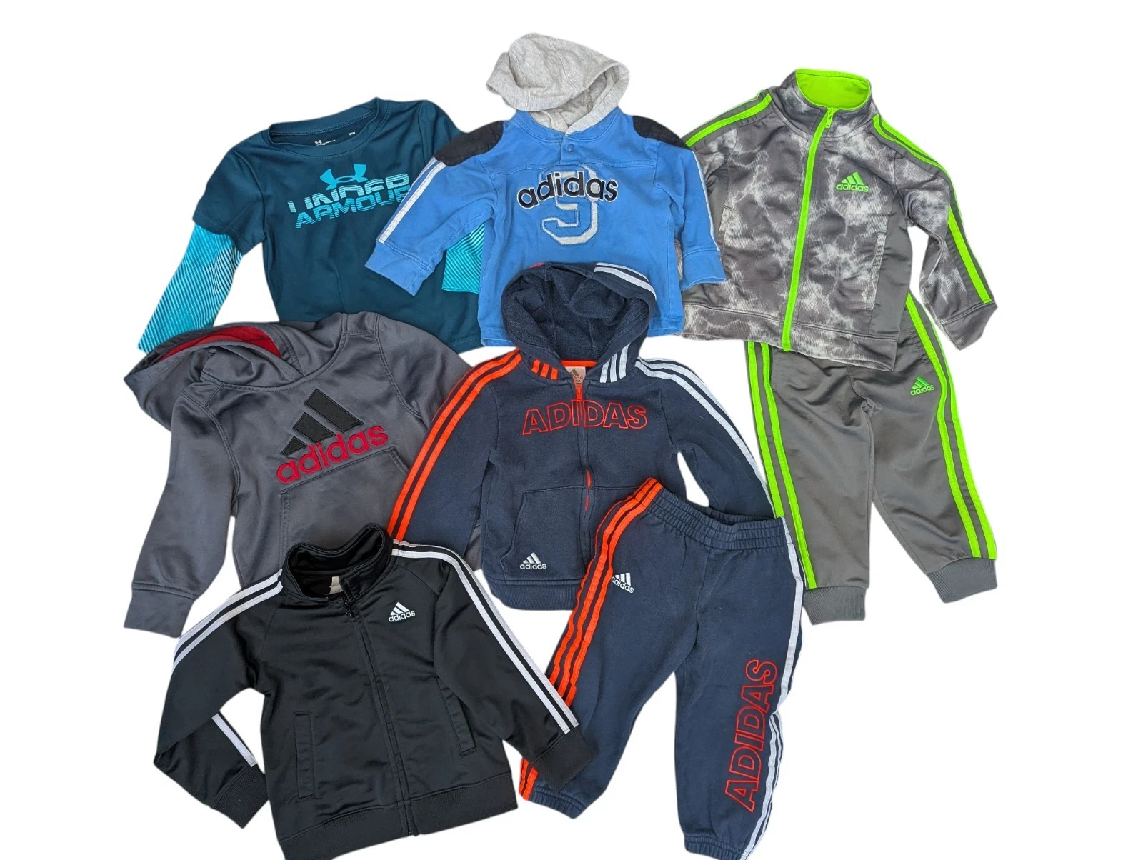 Adidas Activewear Lot Boys 2T Sets Hoodie Sweats Track 8 Pieces