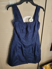 Princess Polly Wait For You Cotton Minidress Navy Size 0