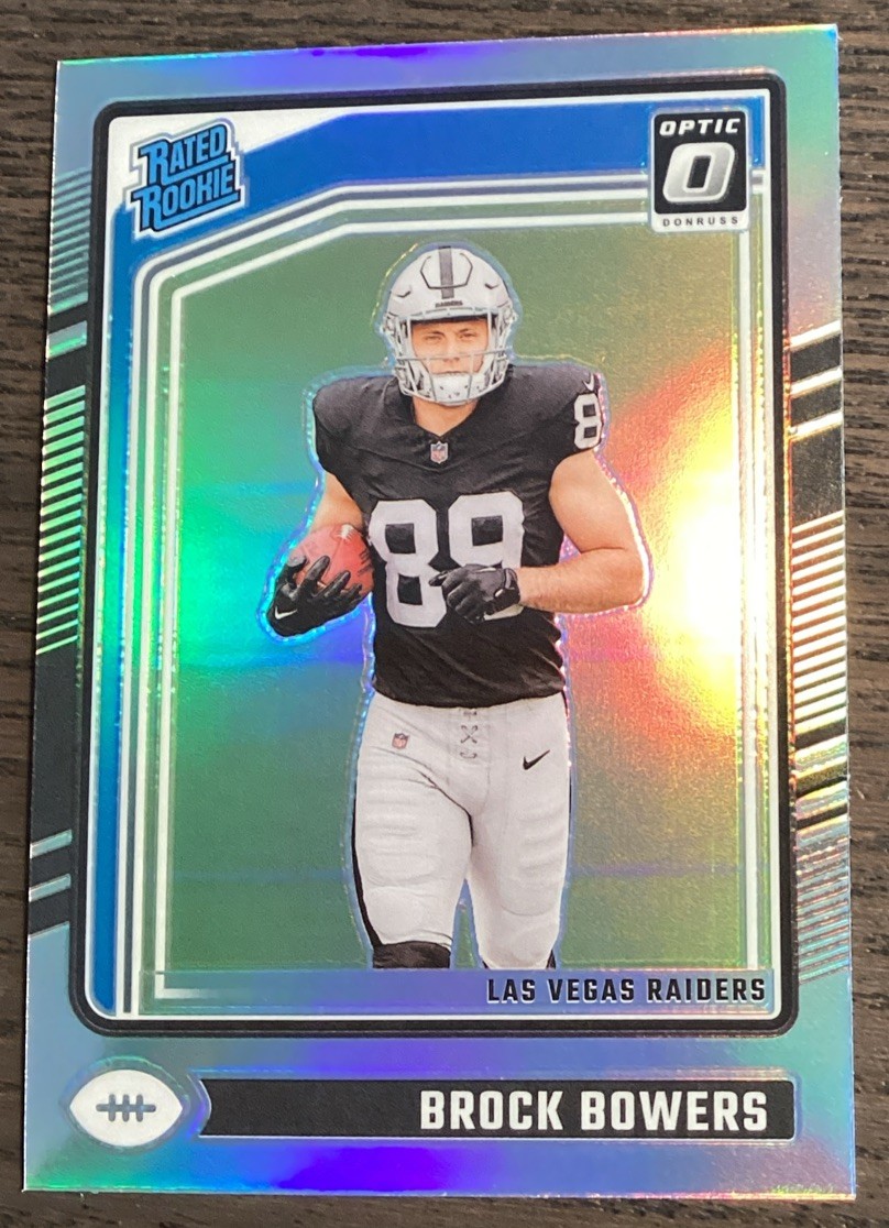 2024 Panini Donruss Optic Rated Rookie Brock Bowers #215 Holo Prizm (RC) Raiders