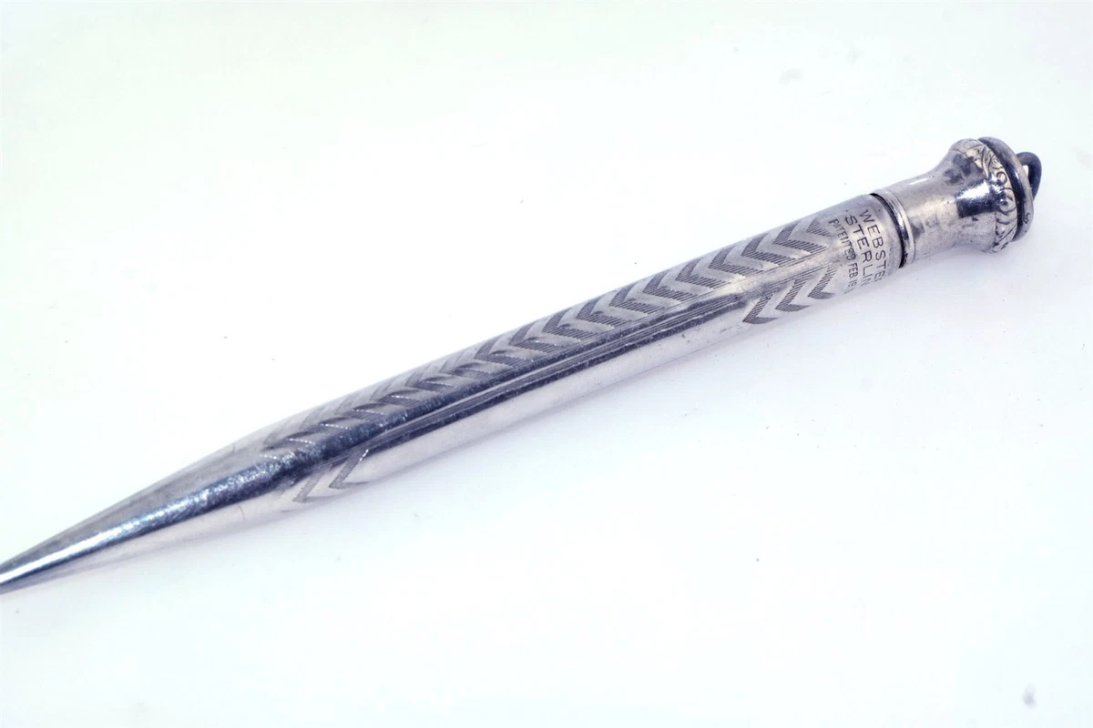 Antique Sterling Silver Pencil In Collectible Mechanical Pencils
