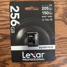 Lexar Professional Silver Plus 256GB SDXC UHS-I V30 4K UHD Card