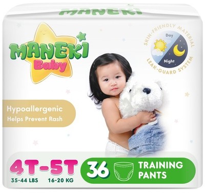 Maneki Baby Disposable Diapers Pull-up Training Pants 4T 5T, 36 Count (35 44 lb)