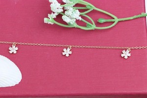 with Floral CZ Charms, XPBL1130 Delicate Rose Gold Bracelet