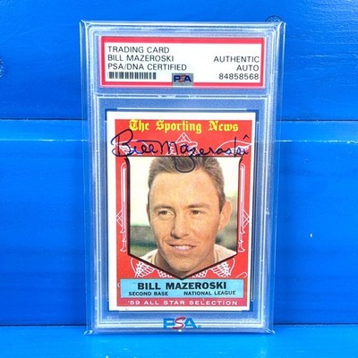 BILL MAZEROSKI 1959 Topps The Sporting News #555 Autograph PSA AUTO Vintage HOF