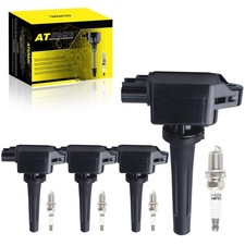 Set of 4 Ignition Coil UF656  Iridium Spark Plug Compatible with 2012-2020 M...