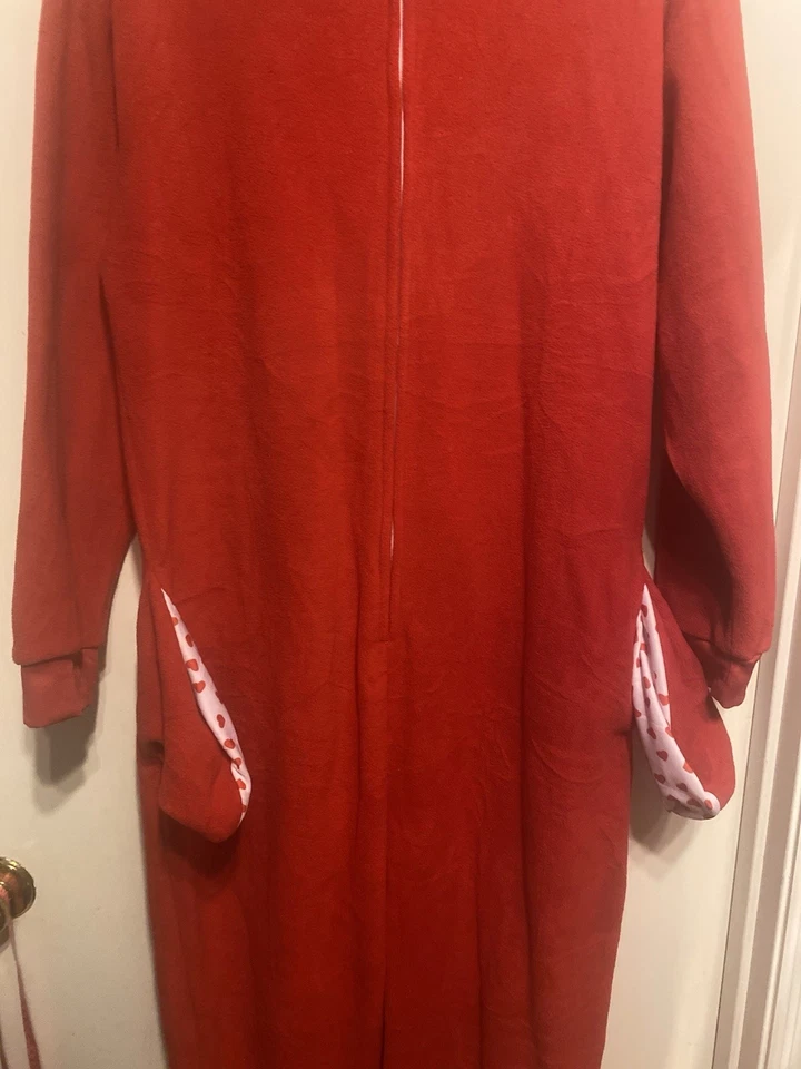 Traje Disfraz Elmo Union Mono de felpa con capucha Estampado de corazón rojo Talla Mediana Foto 4 de 4