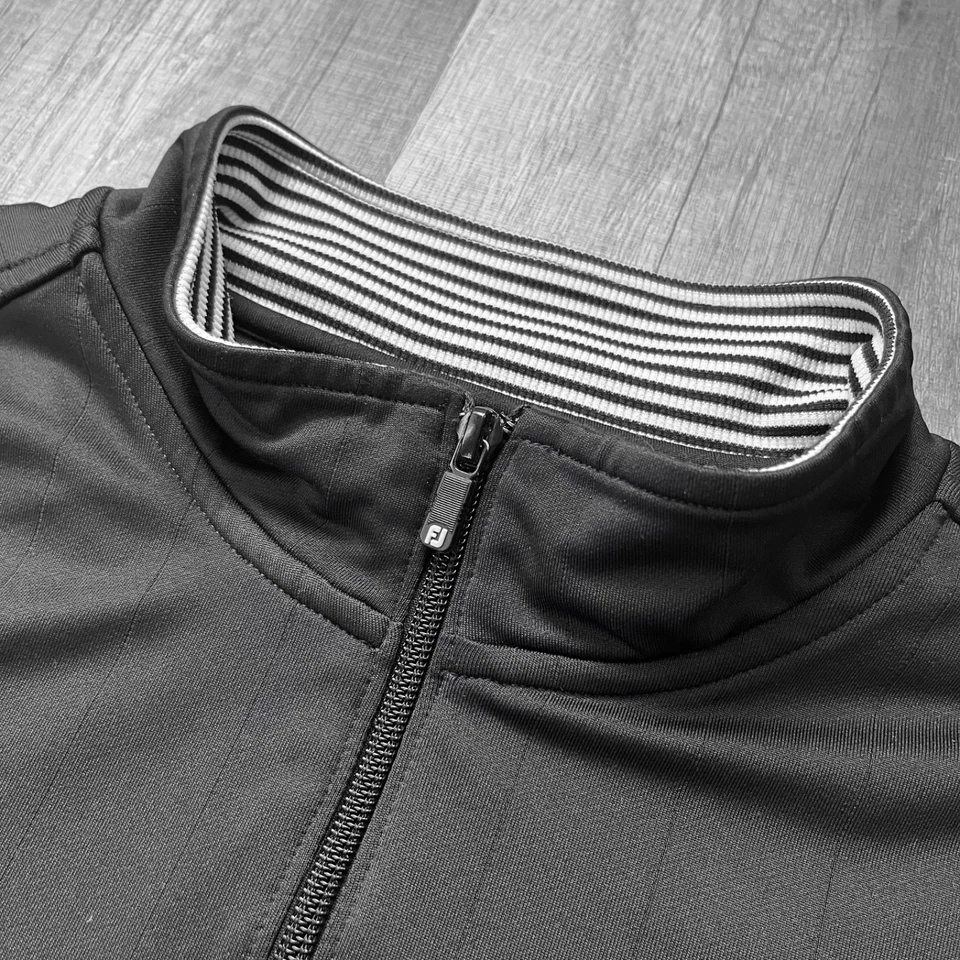 FootJoy Pullover Mens Extra Large Black Quarter Zip Tech Tour Collar Chill Out - Imagen 3 de 4