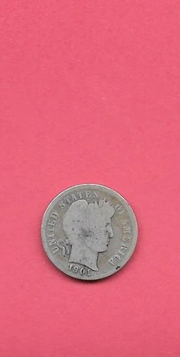US USA BARBER DIME SILVER 1901  P GOOD-NICE OLD NEW ORLEANS ANTIQUE 10 CENT COIN
