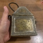 VTG MOROCCAN BRASS JEWELRY/TRINKET BOX W/MOORISH INLAID PANELS 5 1/4 X 6 3/4 IN — photo 9