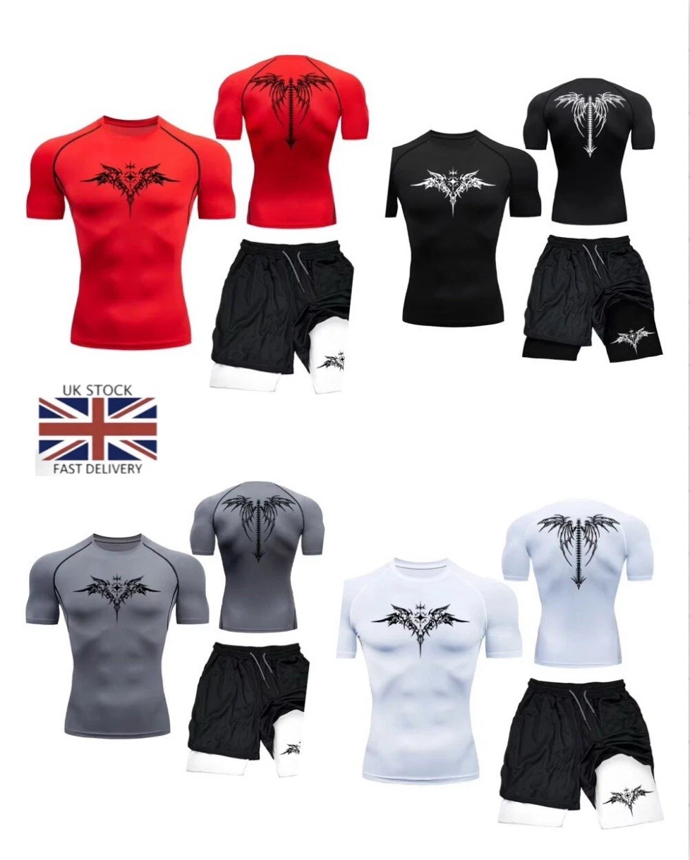 Men Workout Gym Sports Clothing Set Run Outdoor Jogging Sportswear Tights Suit