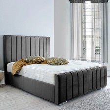Harper Bed Frame with Ottoman Storage and Mattress Upholstered Plush Velvet