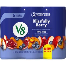 Blissfully Berry 100% Fruit and Vegetable Juice, 8 Fl Oz Can (6 Pack)