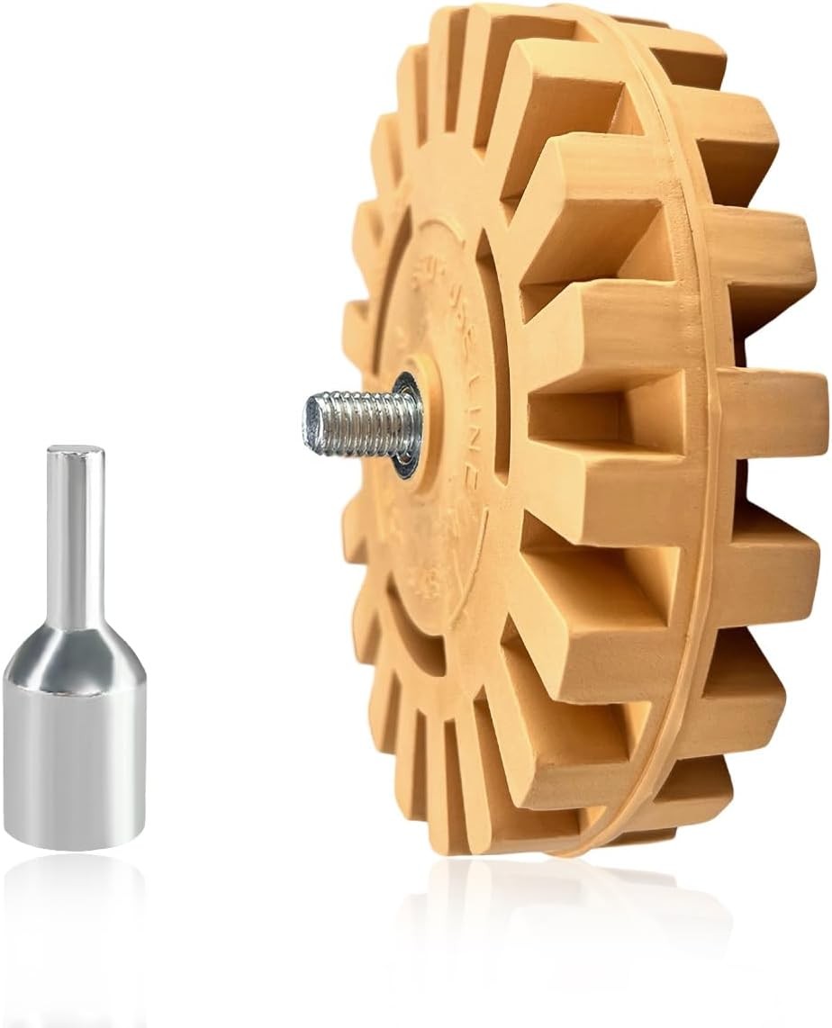 4" Decal Eraser Wheel Adhesive Remover Adapter Drill Removes Decal Vinyl Tape