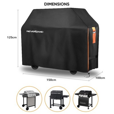 NEVERLAND Grillabdeckung 210D/300D robust & wasserdicht 150x125x100cm BBQ-Grill