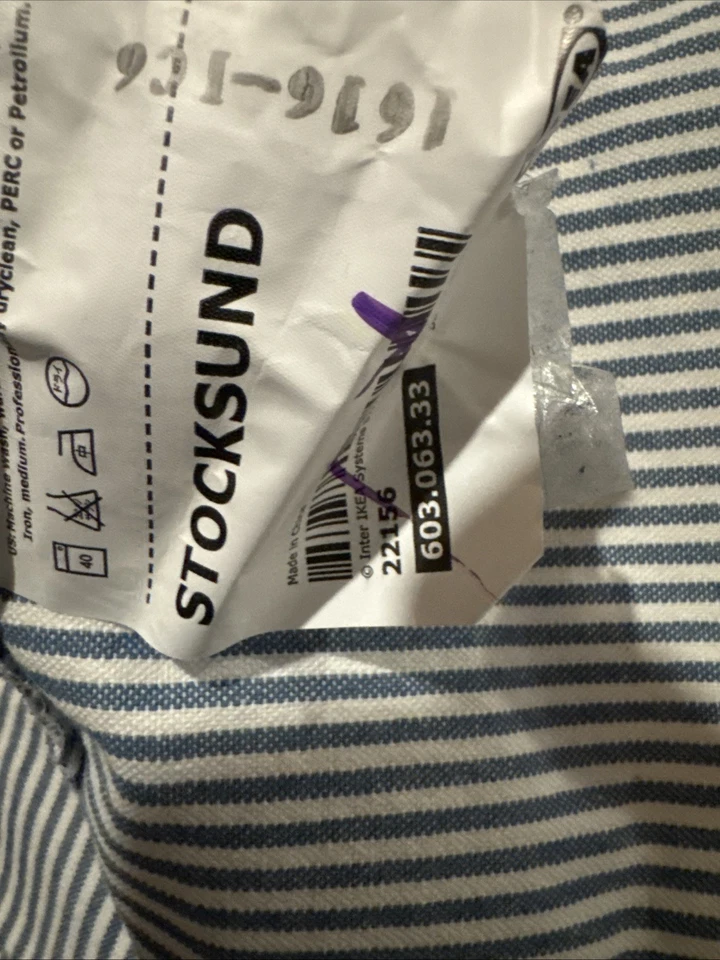 Деталь IKEA Stocksund стул чехол Remvallen синий/белый в полоску кресло чехол - Изображение 2 из 2