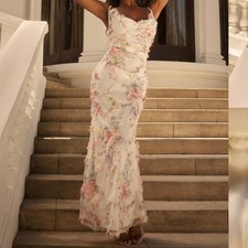 PrettyLittleThing Floral Printed Cowl Neck Maxi Dress