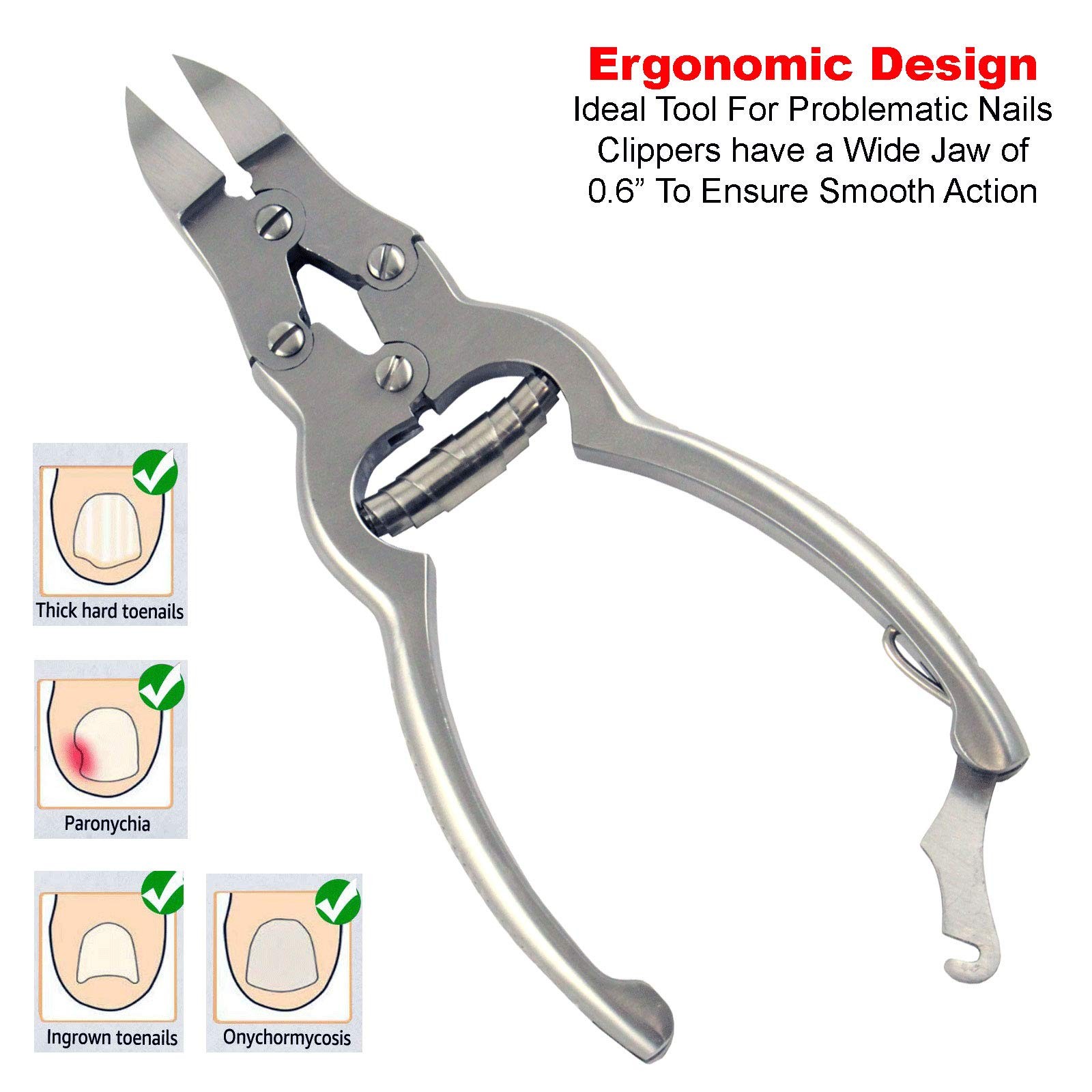 Toenail Clippers for Thick Ingrown Toenails - Professional Podiatry Nail Cutt...