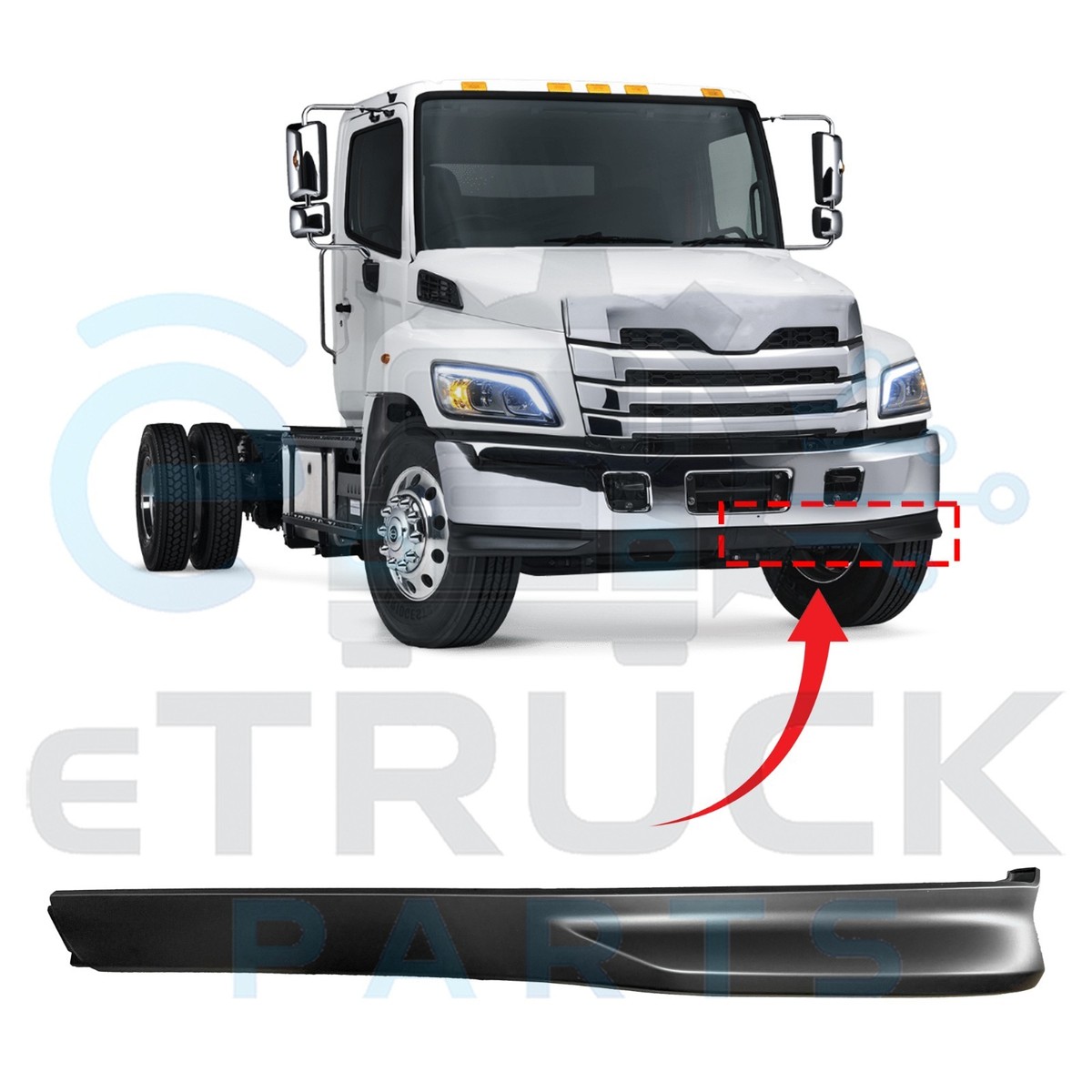 2021–2026 Hino L6 L7 Driver Side Lower Bumper Spoiler – Fine