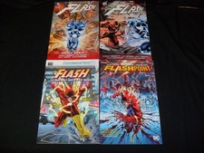 FLASH lot of 4 Graphic Novels Flashpoint Death of Rogues Out of Time $65 Value