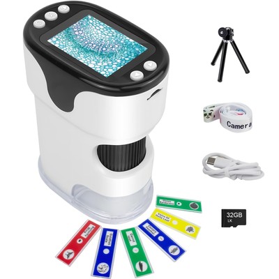 1000X Handheld Digital Microscope for Kids 2'' HD Screen 4K Rechargeable Mini...