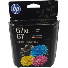 HP 67XL Black  67 Tricolor Ink Cartridges Combo Pack exp 7/2027