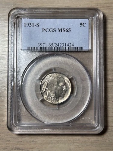 1931 S Buffalo Nickel PCGS MS 65