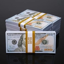 1000PCS Movie Prop  REPLICA Money QTY100 Bills Best Quality For Party,USA Ship
