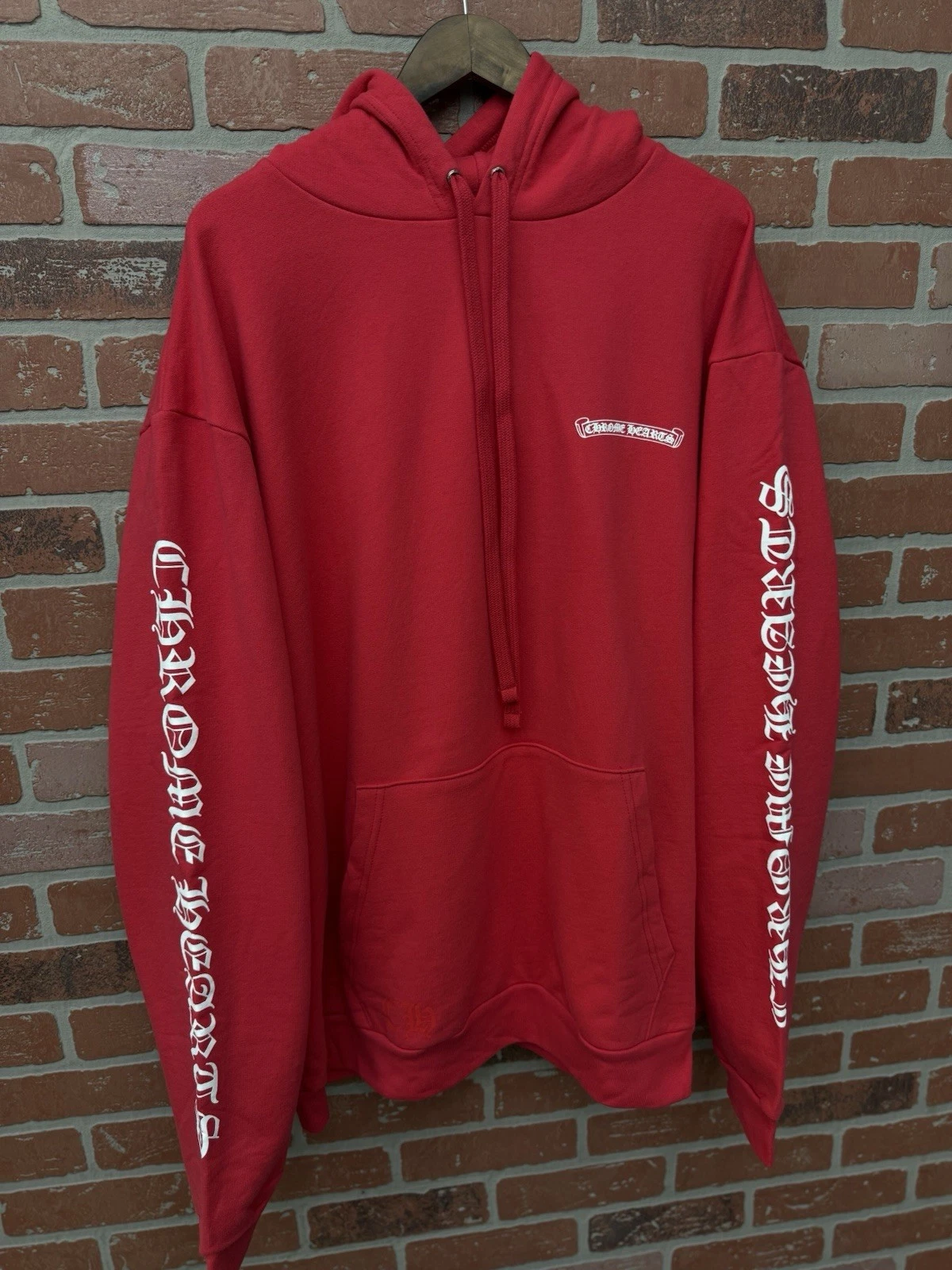 XXL Felpa con cappuccio Chrome Hearts scritta rossa web esclusiva 2025 RARA 100% autentica