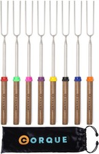 CORQUE Marshmallow Roasting Sticks, Smores Extendable, 8, Multicolor