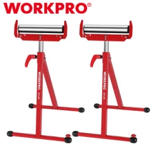WORKPRO 2-Pack Folding Roller Stand Height Adjustable Heavy Duty 250LBS Load MAX