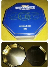 Ghiradelli Chocolate Tin, Octagonal, Navy/Gold, Approx. Approx 5" 