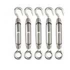 5PC Steel Hook Strainer Turnbuckle Wire Tensioner Eye Rope Cable Tension Heavy