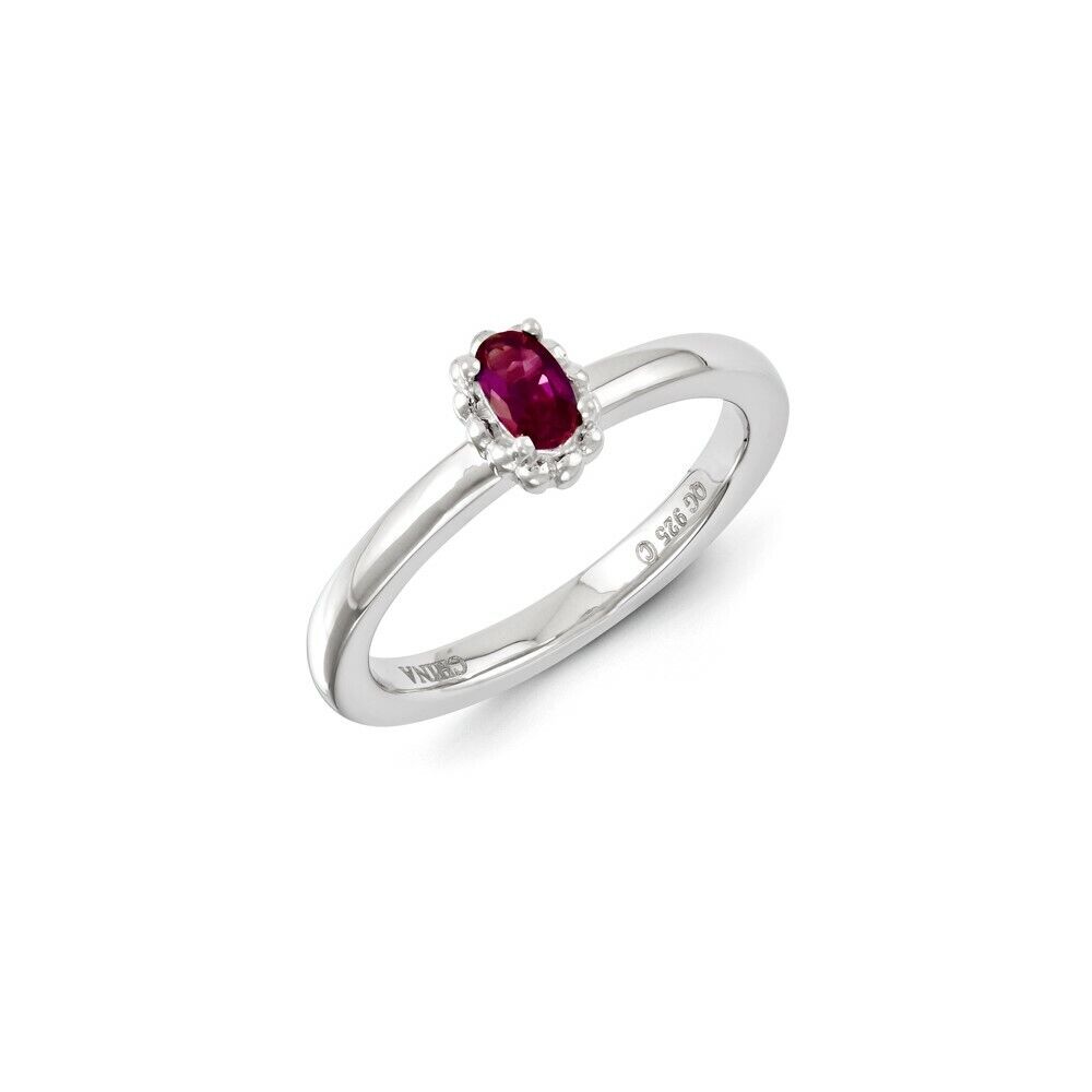 Sterling Silver Stackable Expressions Created Ruby Ring Sterling Silver Stackable Expressions Created Ruby Ring